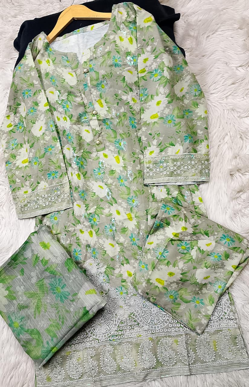 3 PIECE - EMBROIDERED LAWN SUIT