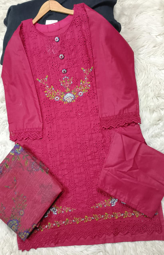 3 PIECE - EMBROIDERED LAWN SUIT