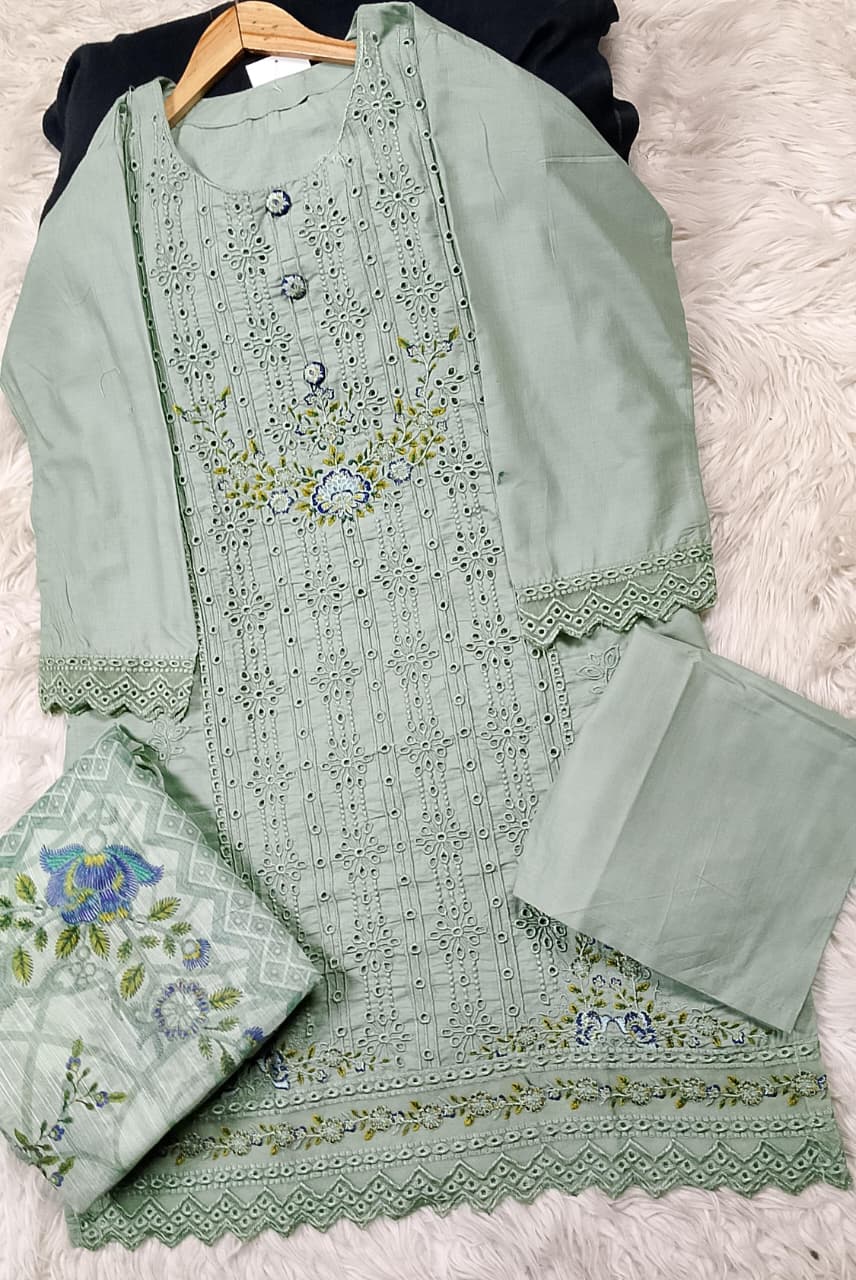 3 PIECE - EMBROIDERED LAWN SUIT