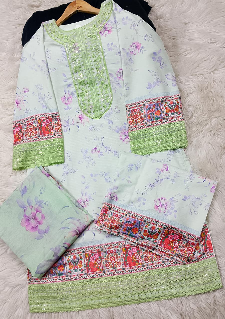 3 PIECE - EMBROIDERED LAWN SUIT