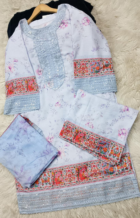 3 PIECE - EMBROIDERED LAWN SUIT