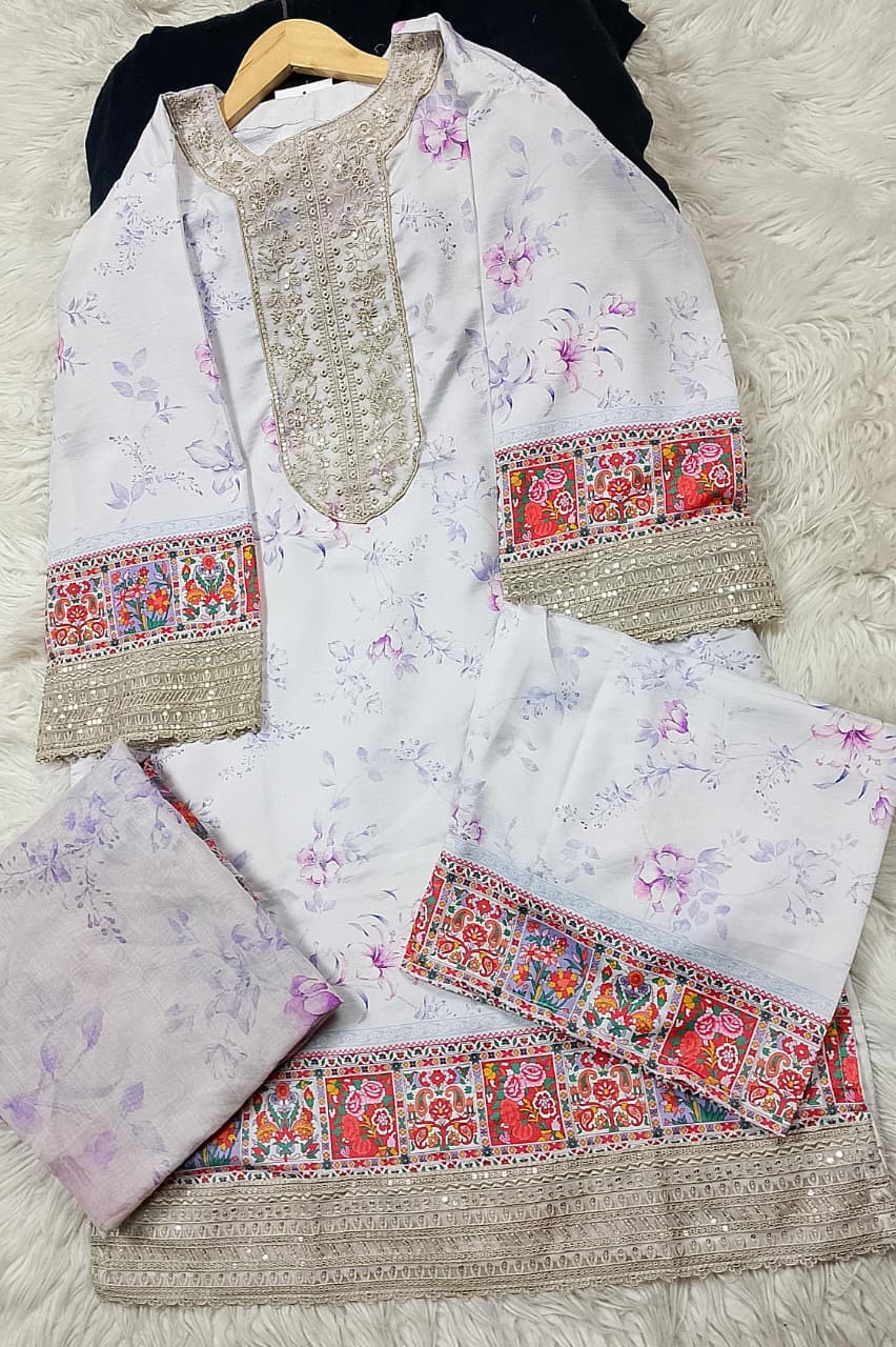 3 PIECE - EMBROIDERED LAWN SUIT