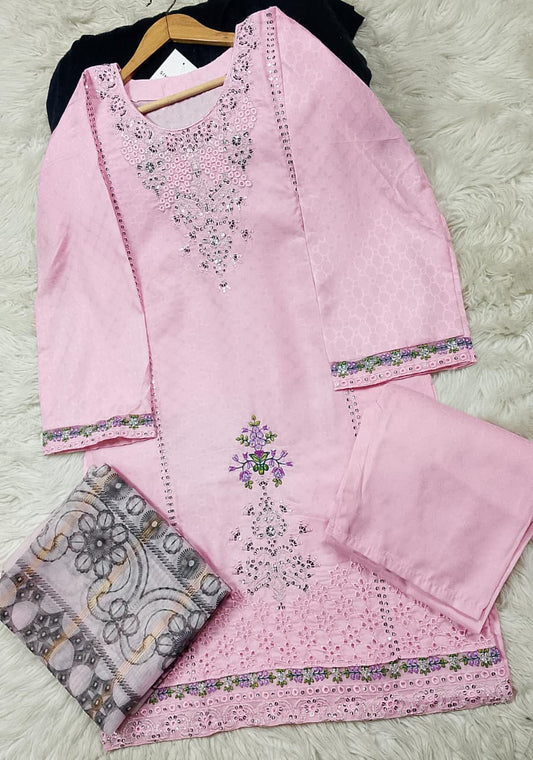 3 PIECE - EMBROIDERED LAWN SUIT