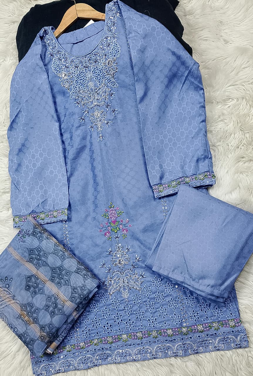 3 PIECE - EMBROIDERED LAWN SUIT