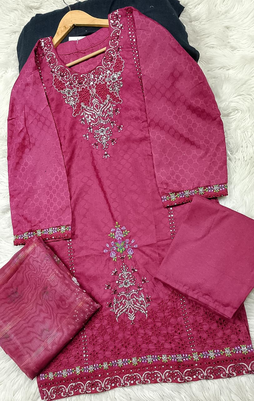 3 PIECE - EMBROIDERED LAWN SUIT