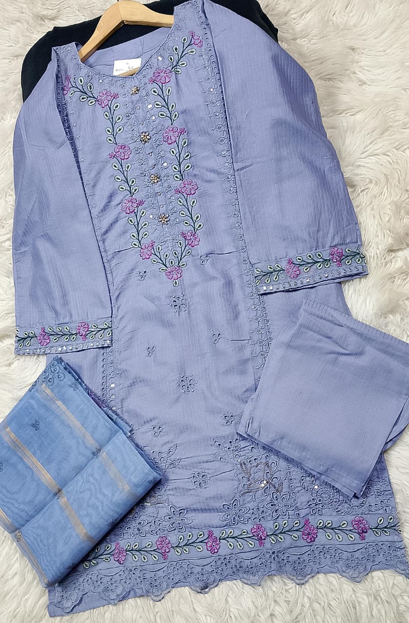 3 PIECE - EMBROIDERED LAWN SUIT
