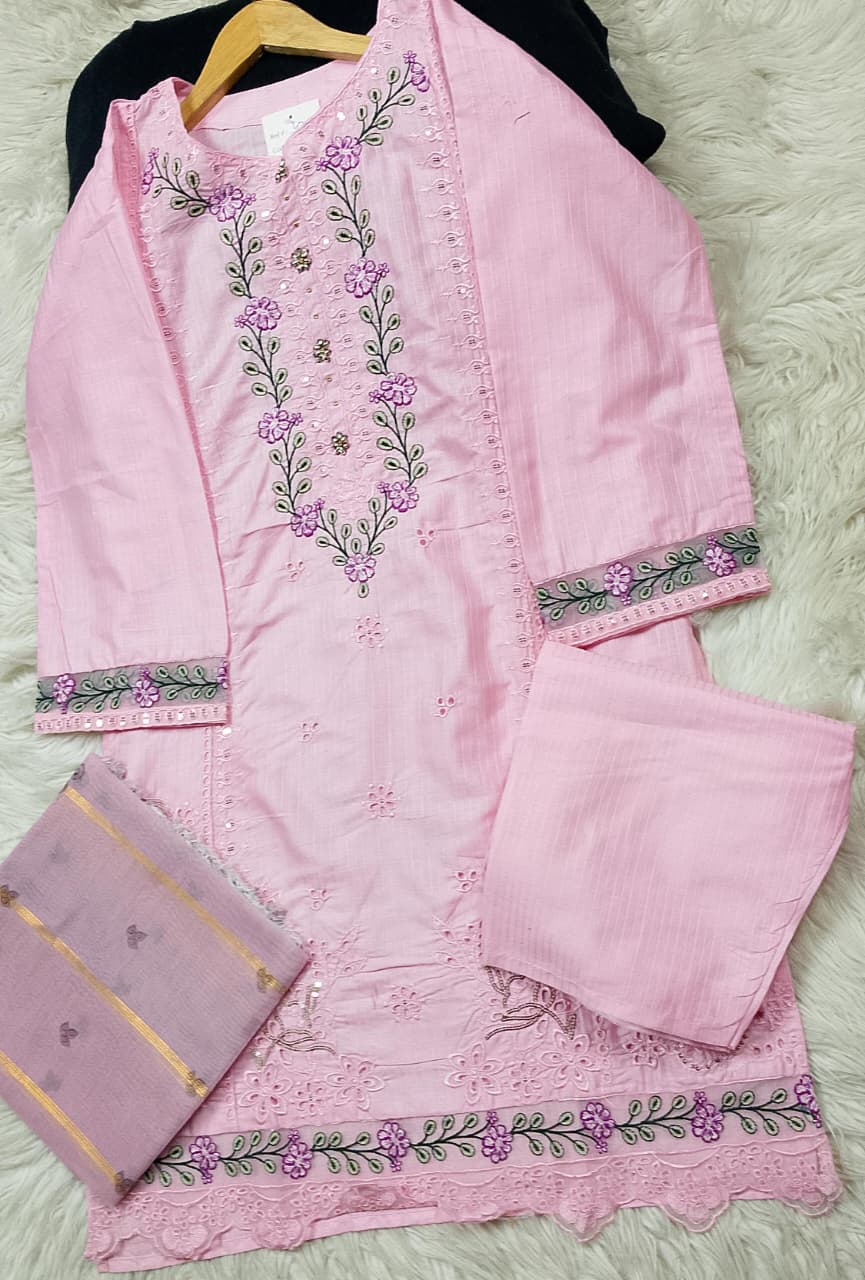3 PIECE - EMBROIDERED LAWN SUIT