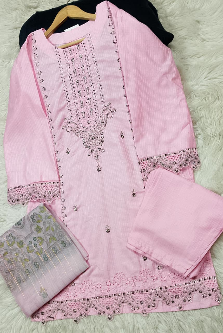 3 PIECE - EMBROIDERED LAWN SUIT