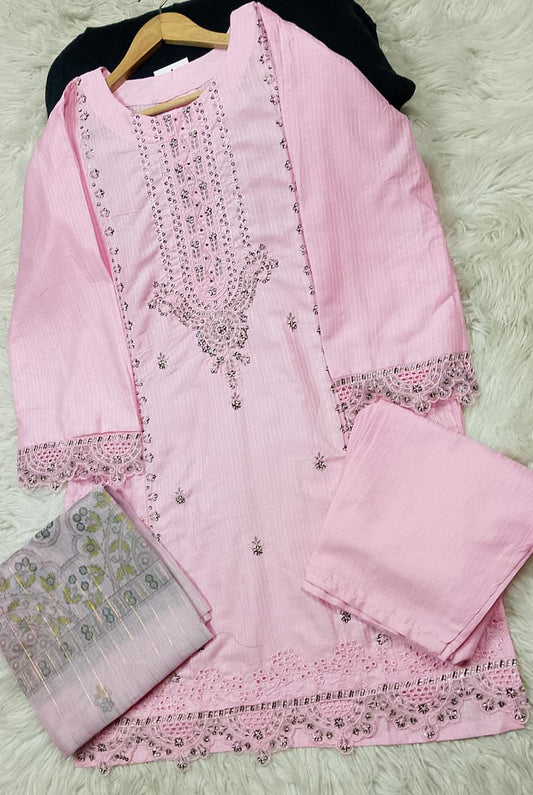 3 PIECE - EMBROIDERED LAWN SUIT