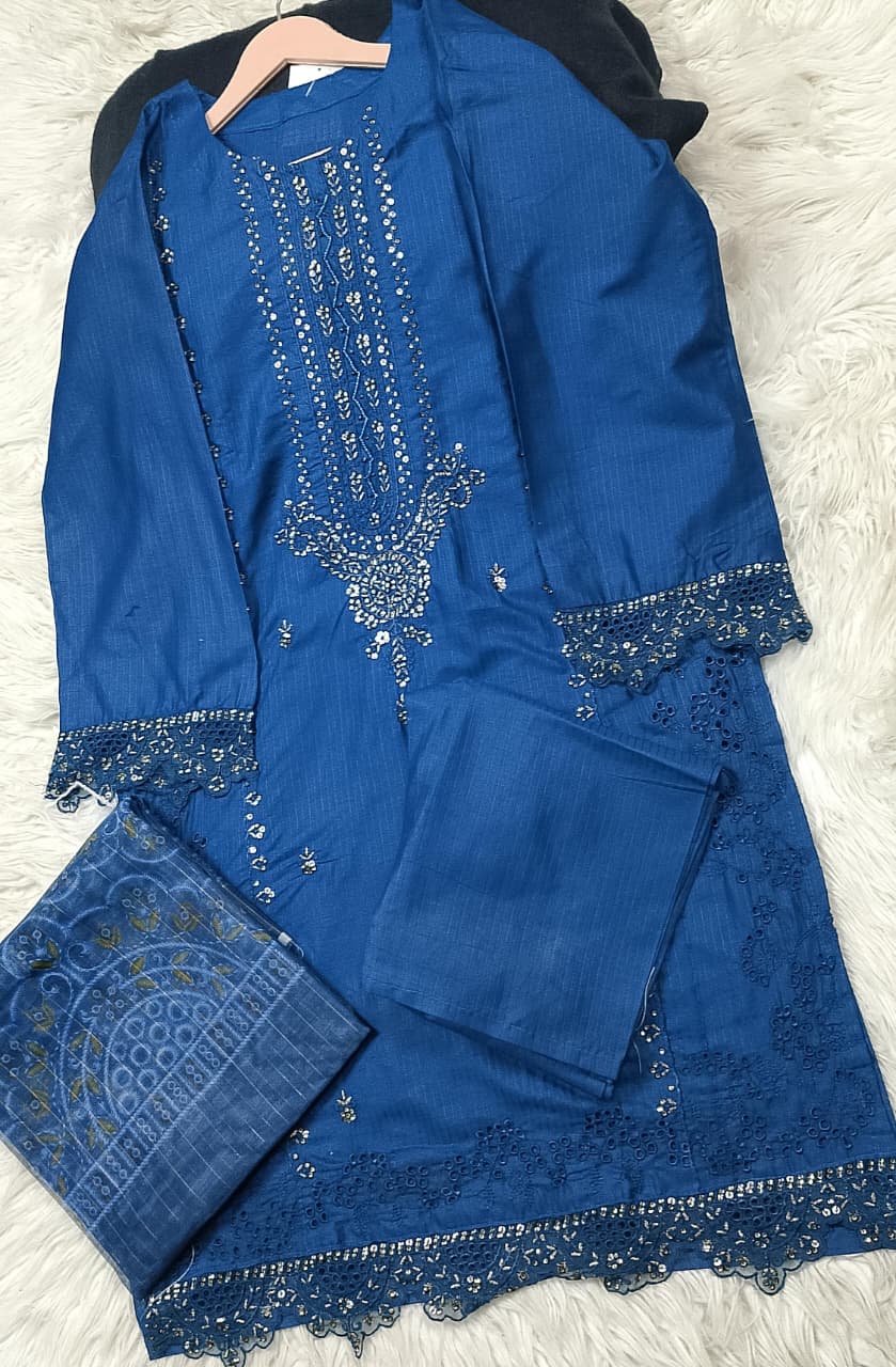 3 PIECE - EMBROIDERED LAWN SUIT