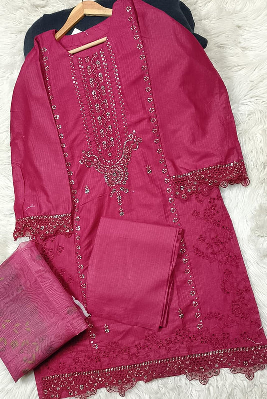 3 PIECE - EMBROIDERED LAWN SUIT