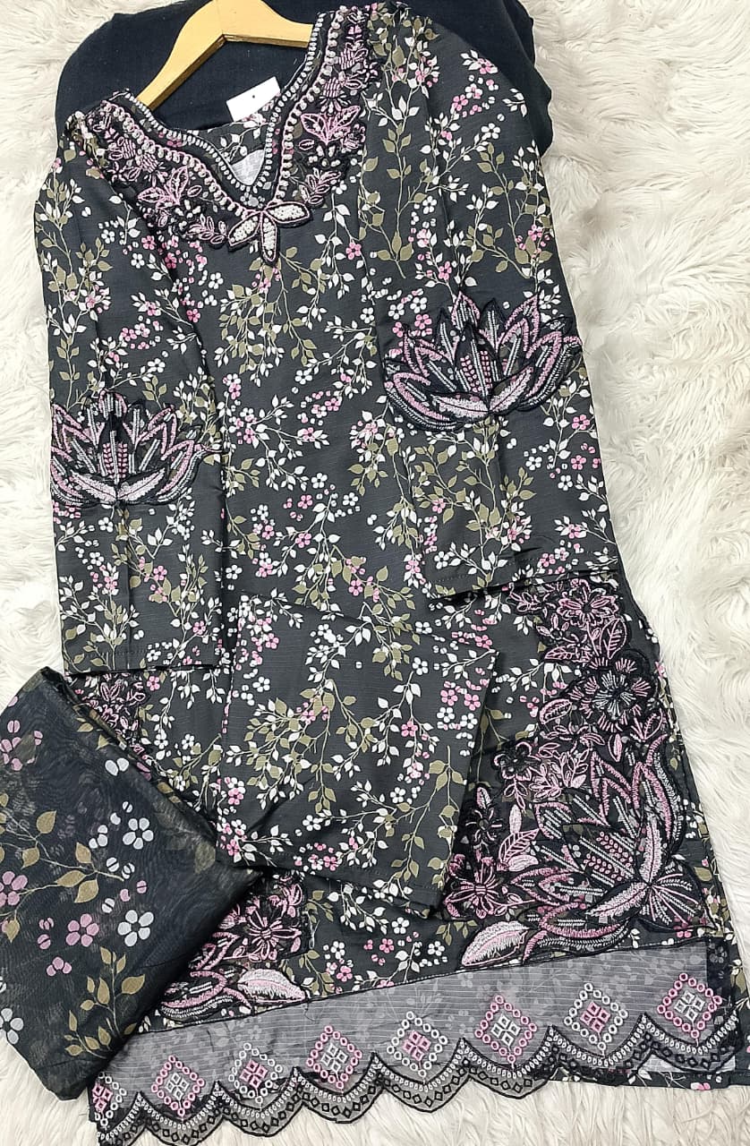 3 PIECE - EMBROIDERED LAWN SUIT
