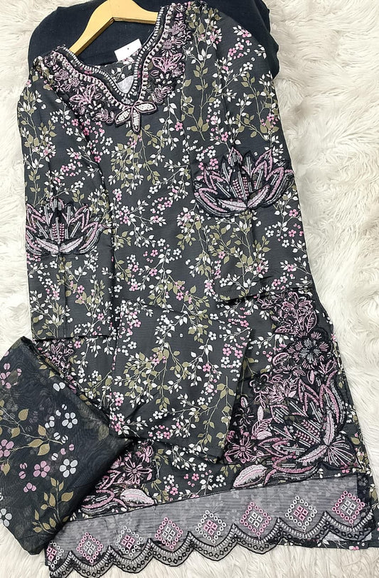 3 PIECE - EMBROIDERED LAWN SUIT