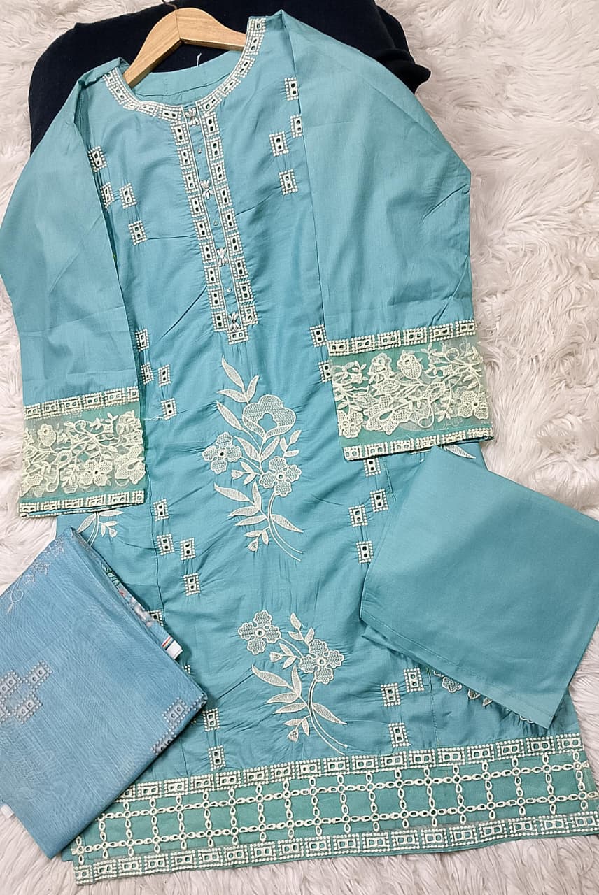 3 PIECE - EMBROIDERED LAWN SUIT