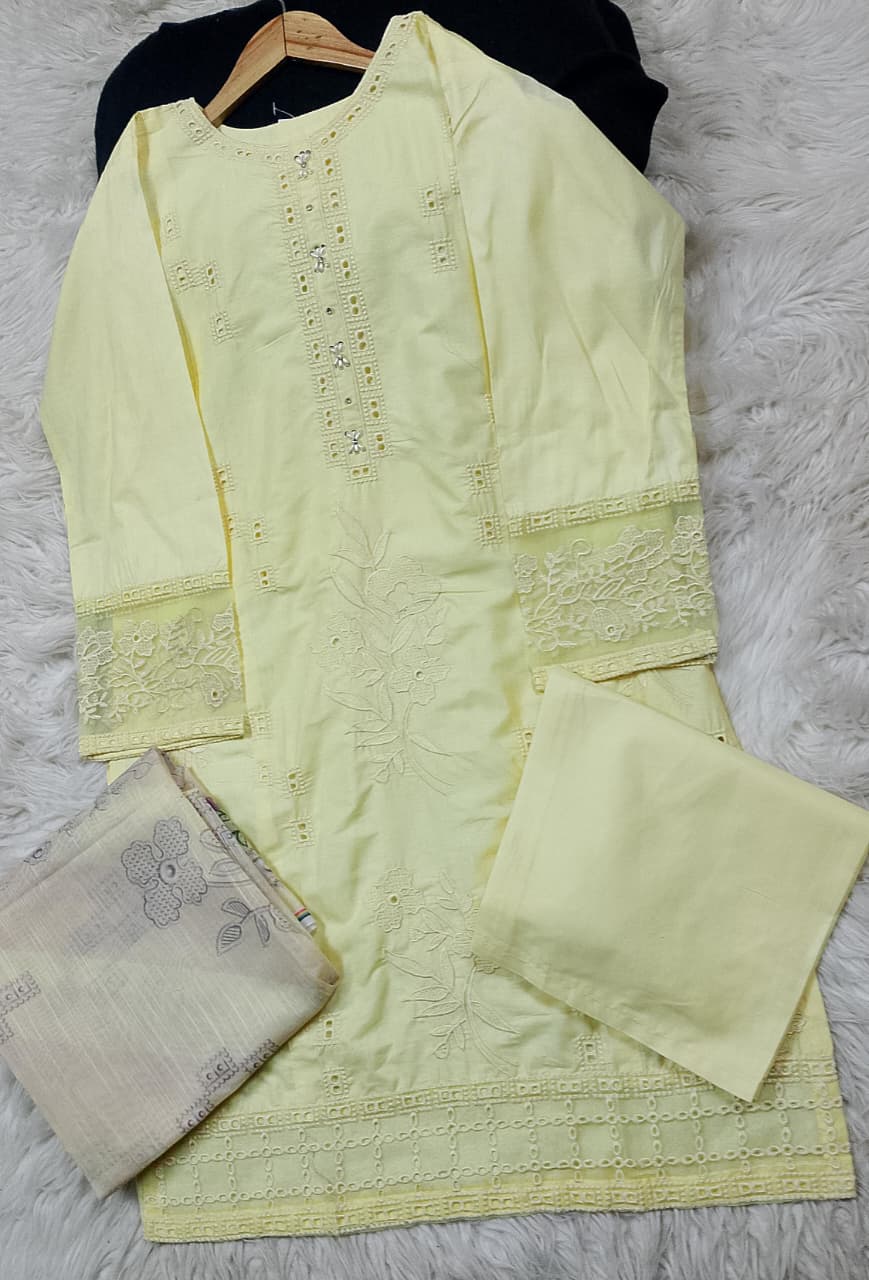 3 PIECE - EMBROIDERED LAWN SUIT