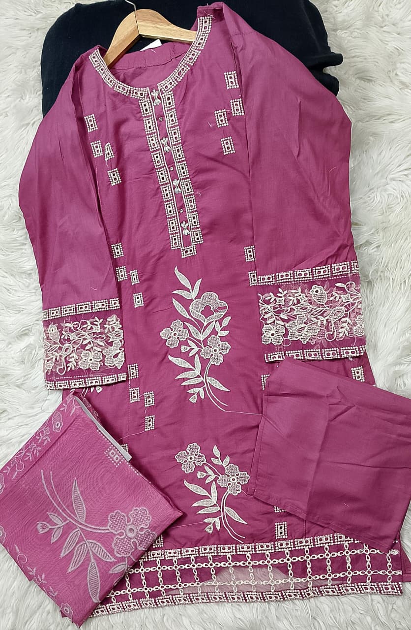 3 PIECE - EMBROIDERED LAWN SUIT