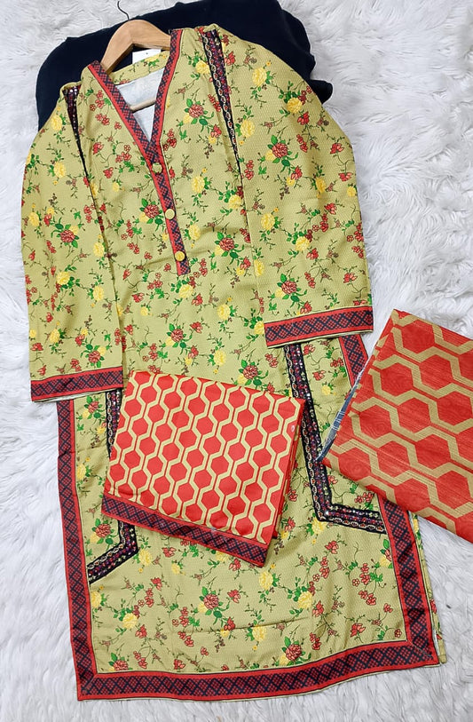3 PIECE - EMBROIDERED LAWN SUIT
