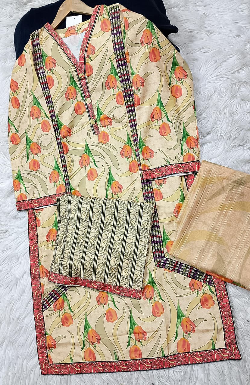 3 PIECE - EMBROIDERED LAWN SUIT