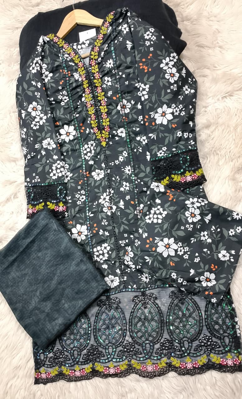 3 PIECE - EMBROIDERED LAWN SUIT