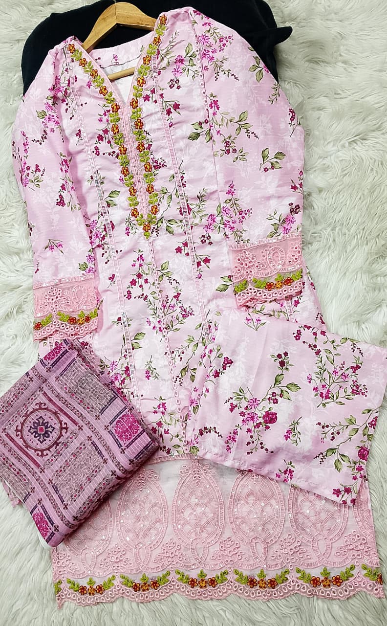 3 PIECE - EMBROIDERED LAWN SUIT