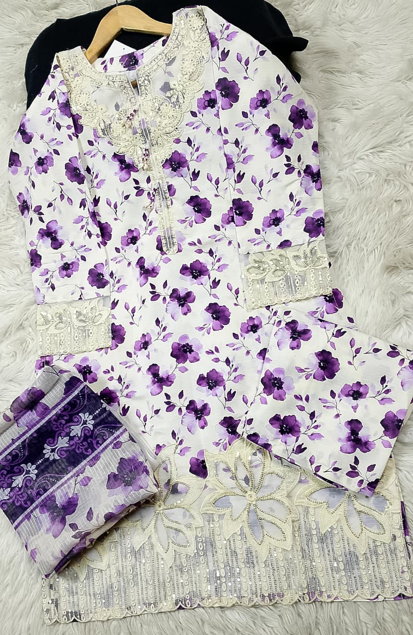 3 PIECE - EMBROIDERED LAWN SUIT