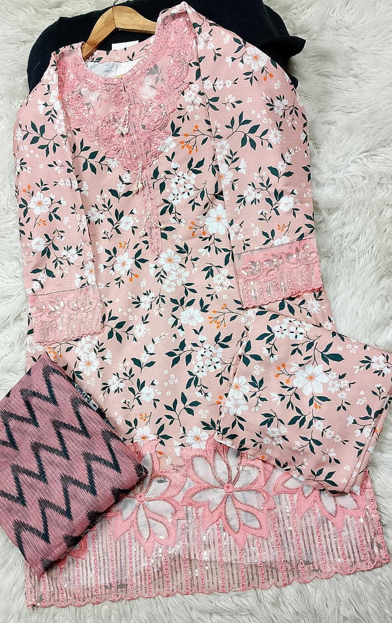 3 PIECE - EMBROIDERED LAWN SUIT