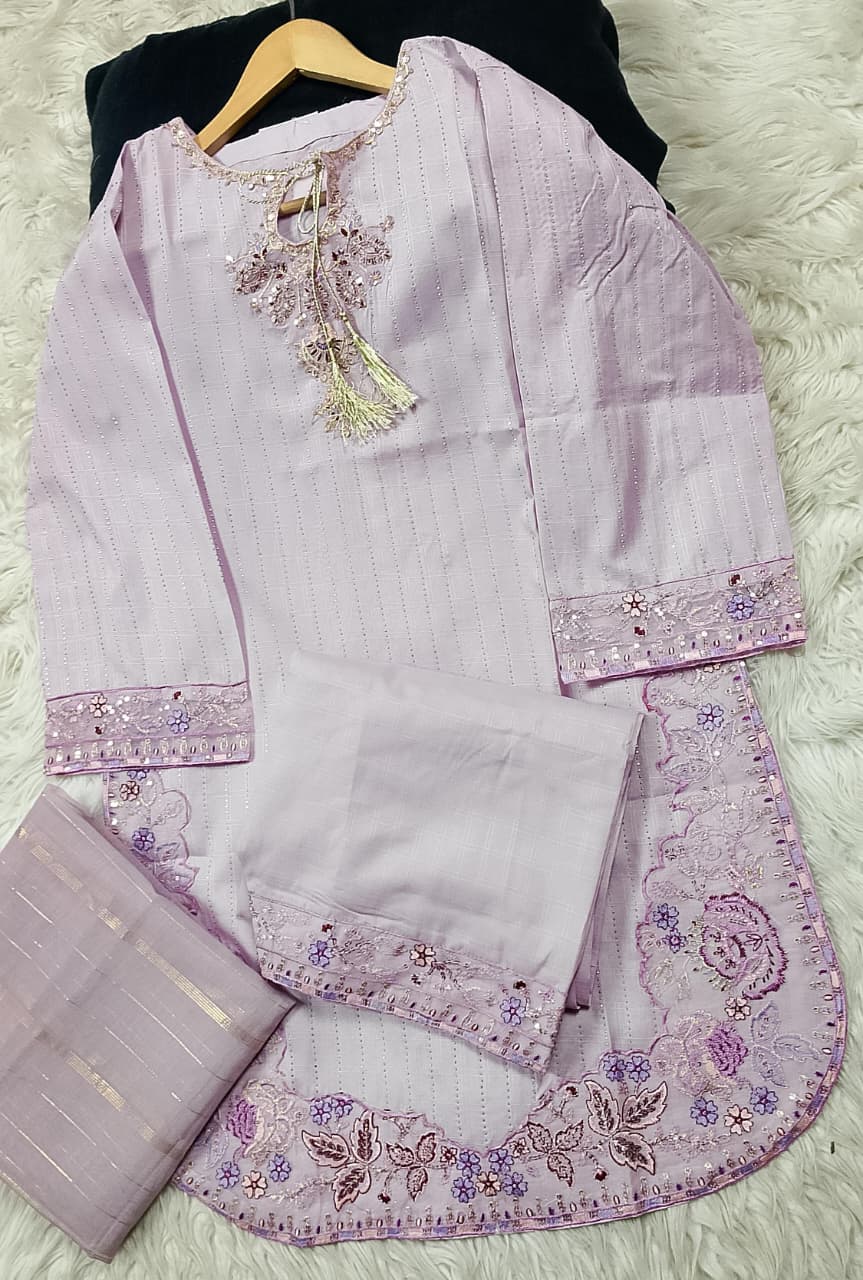 3 PIECE - EMBROIDERED LAWN SUIT