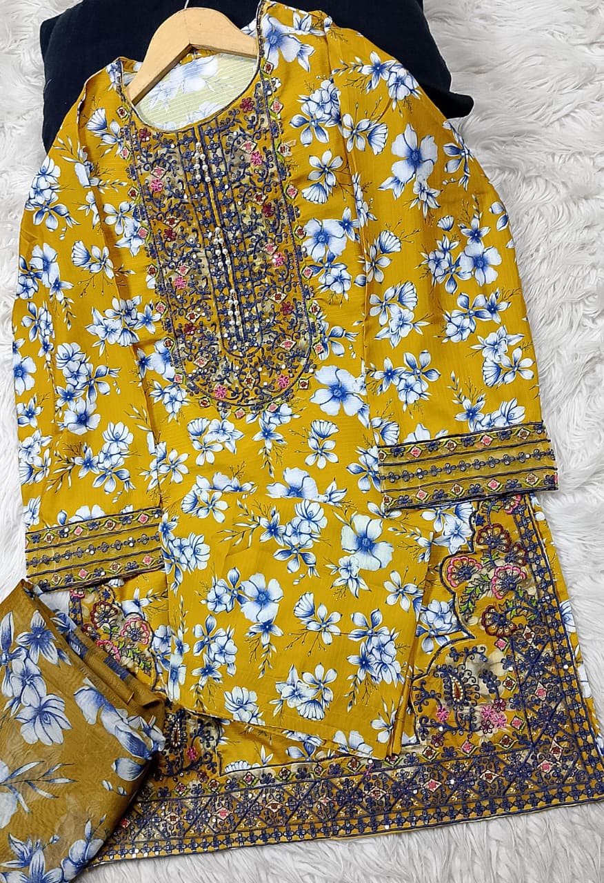 3 PIECE - EMBROIDERED LAWN SUIT