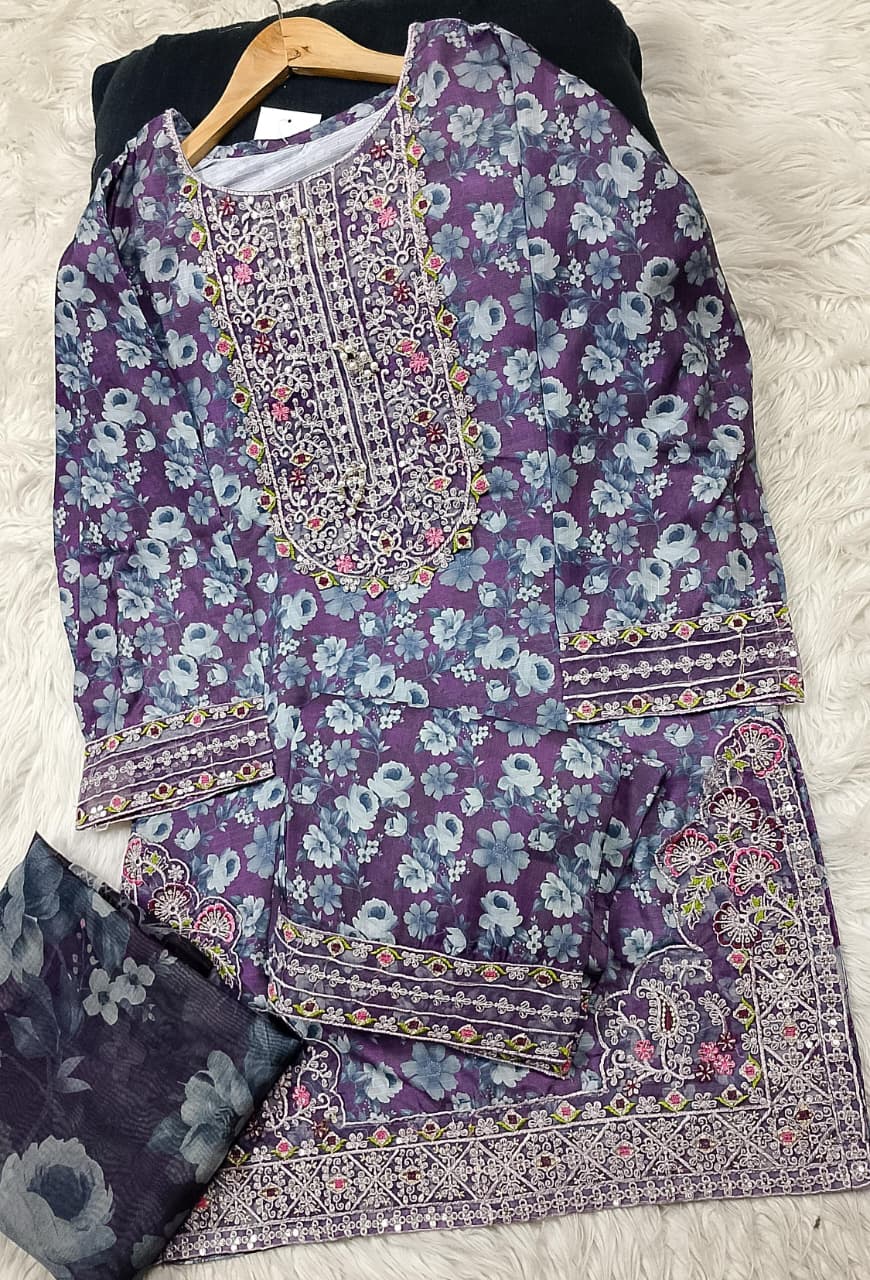 3 PIECE - EMBROIDERED LAWN SUIT