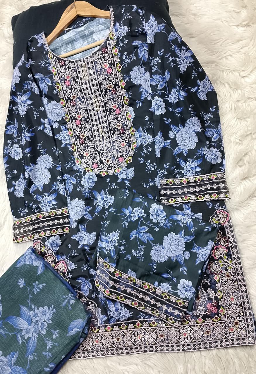 3 PIECE - EMBROIDERED LAWN SUIT