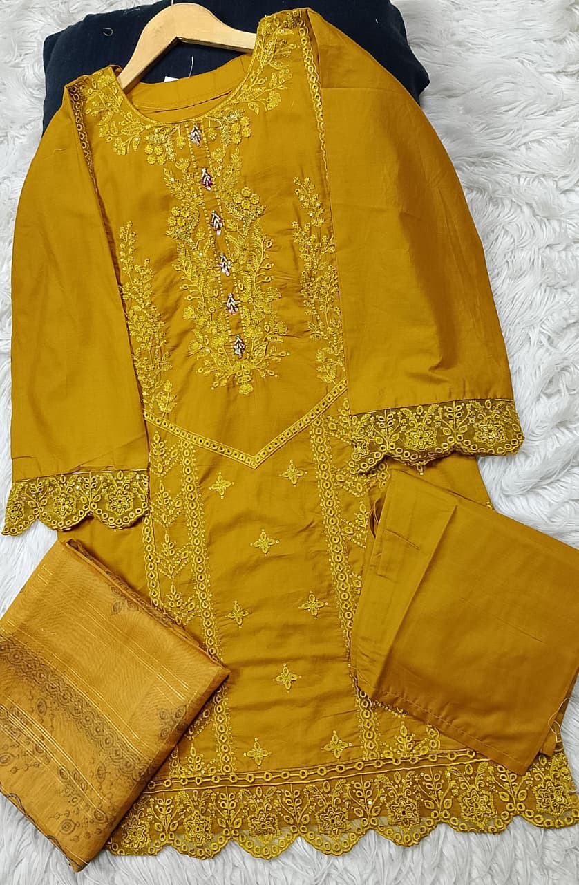 3 PIECE - EMBROIDERED LAWN SUIT