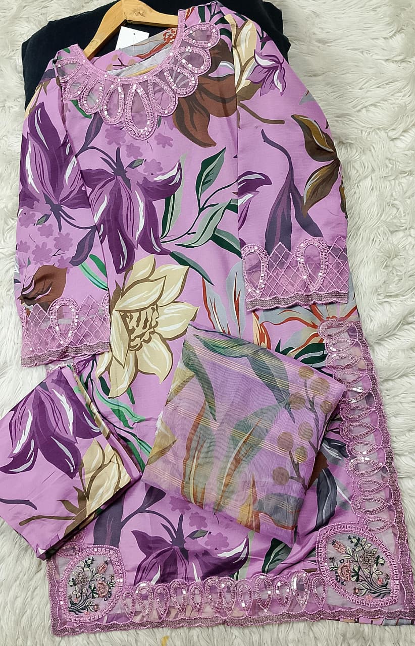 3 PIECE - EMBROIDERED LAWN SUIT