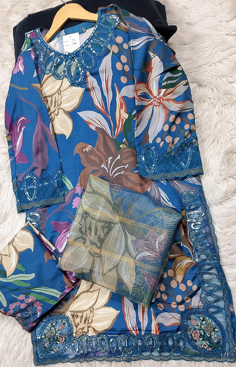 3 PIECE - EMBROIDERED LAWN SUIT