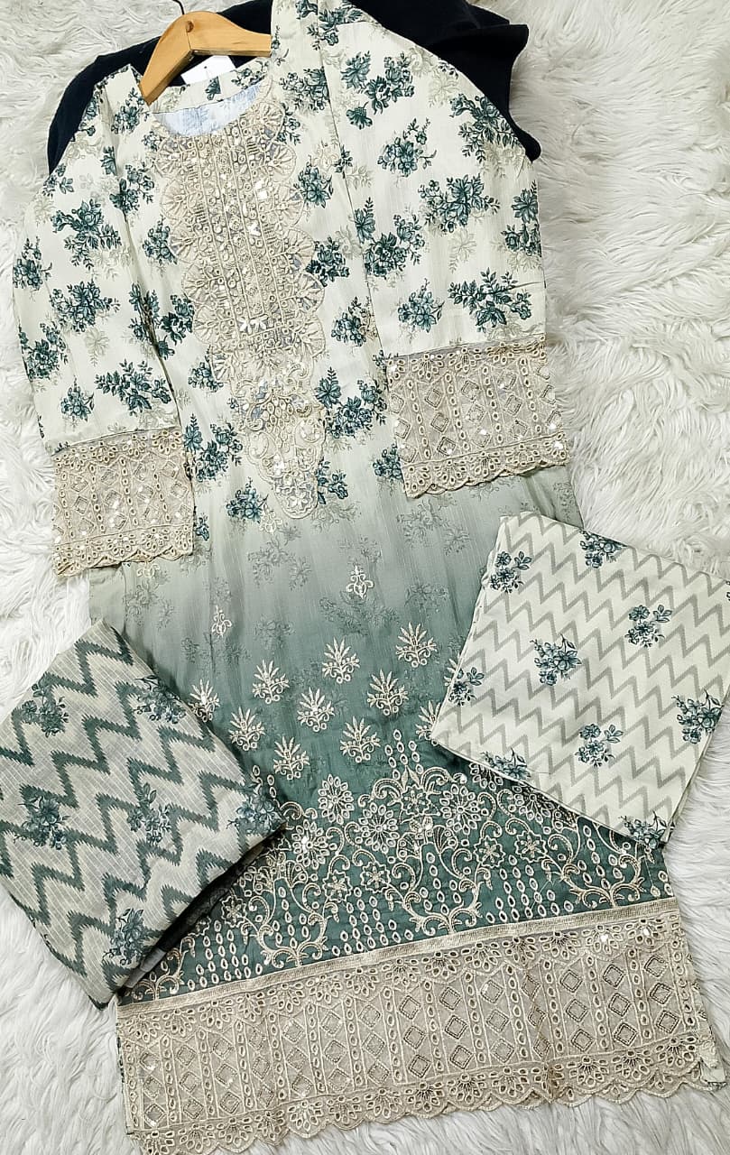 3 PIECE - EMBROIDERED LAWN SUIT