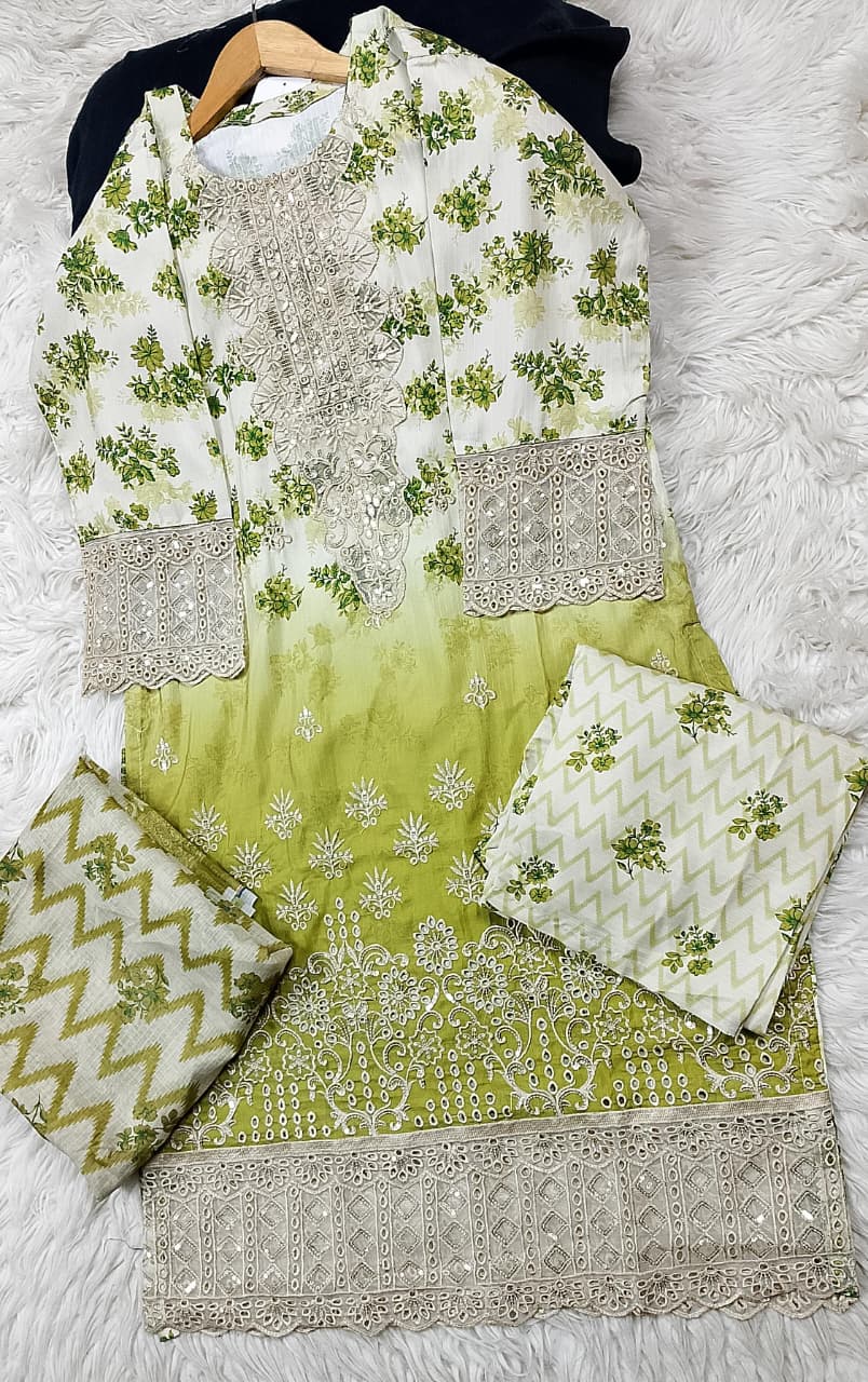 3 PIECE - EMBROIDERED LAWN SUIT
