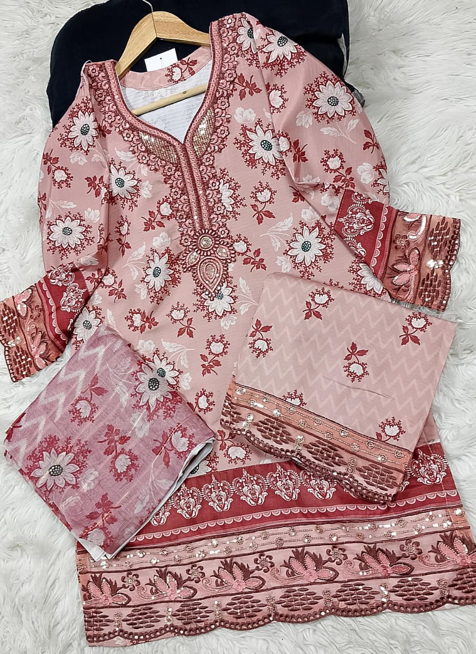 3 PIECE - EMBROIDERED LAWN SUIT