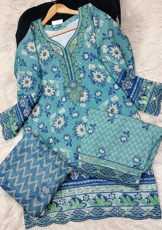 3 PIECE - EMBROIDERED LAWN SUIT