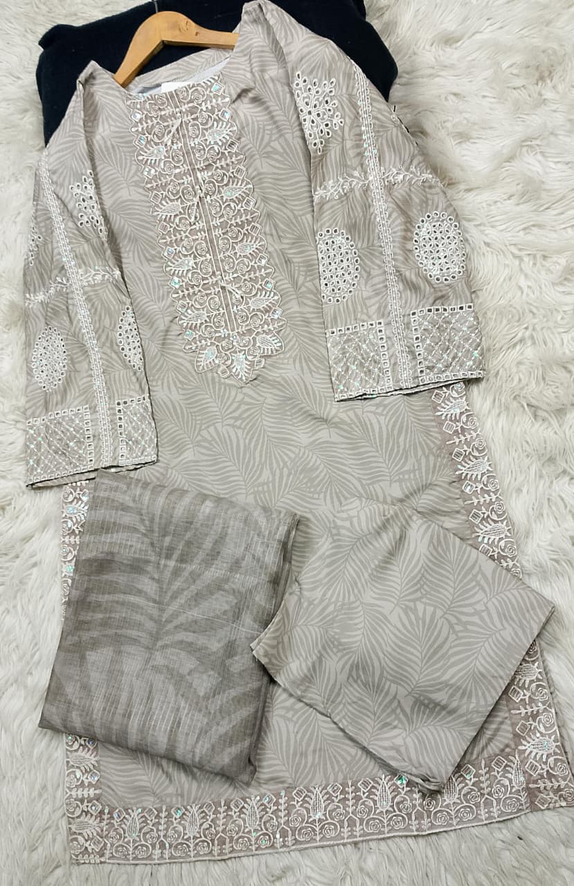 3 PIECE - EMBROIDERED LAWN SUIT
