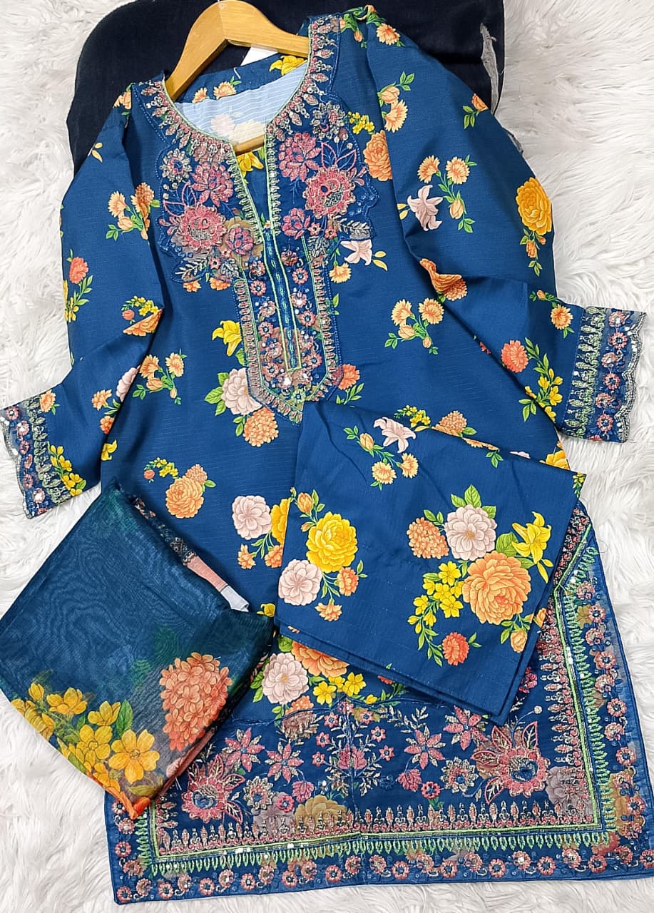 3 PIECE - EMBROIDERED LAWN SUIT