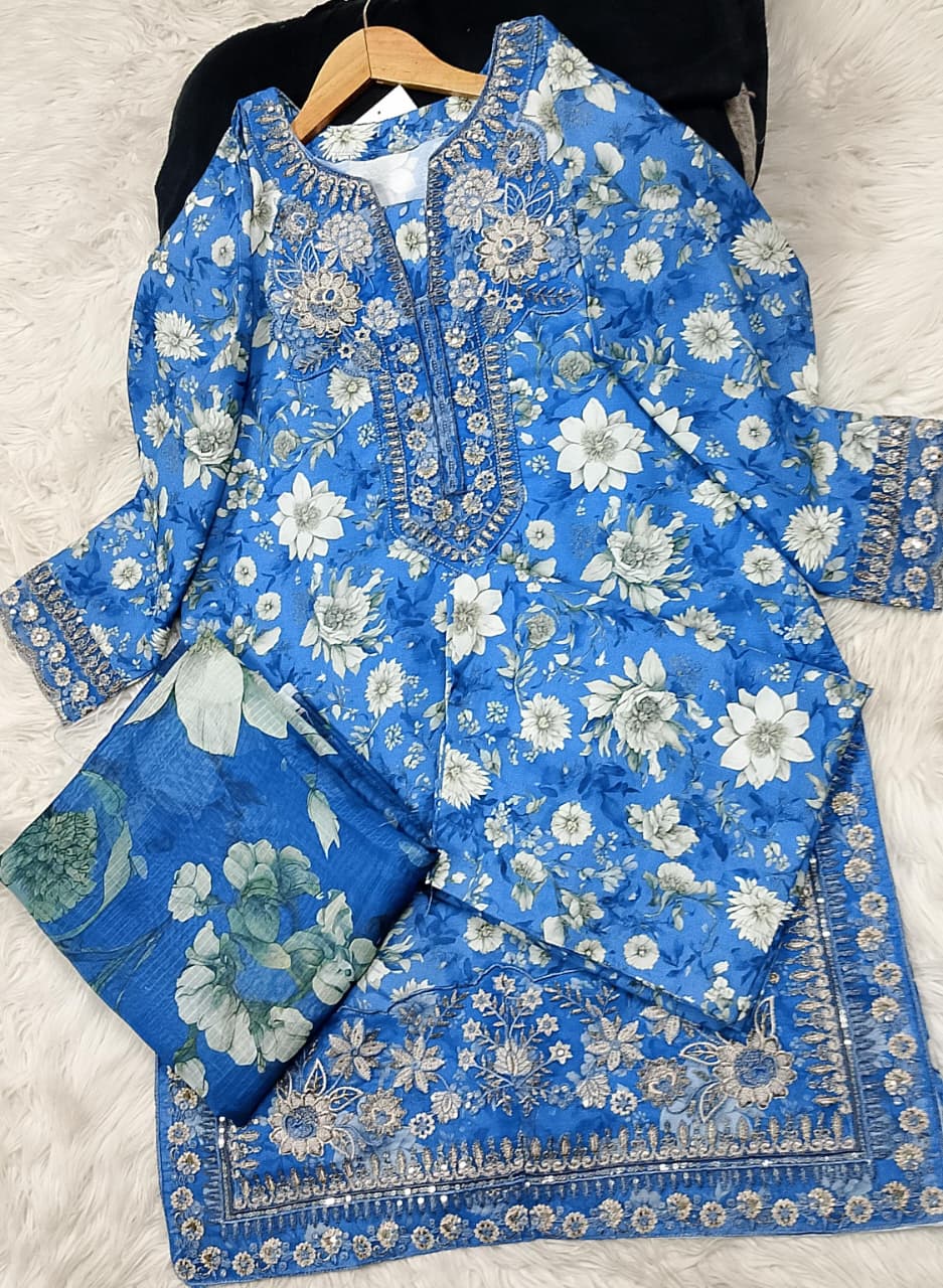 3 PIECE - EMBROIDERED LAWN SUIT