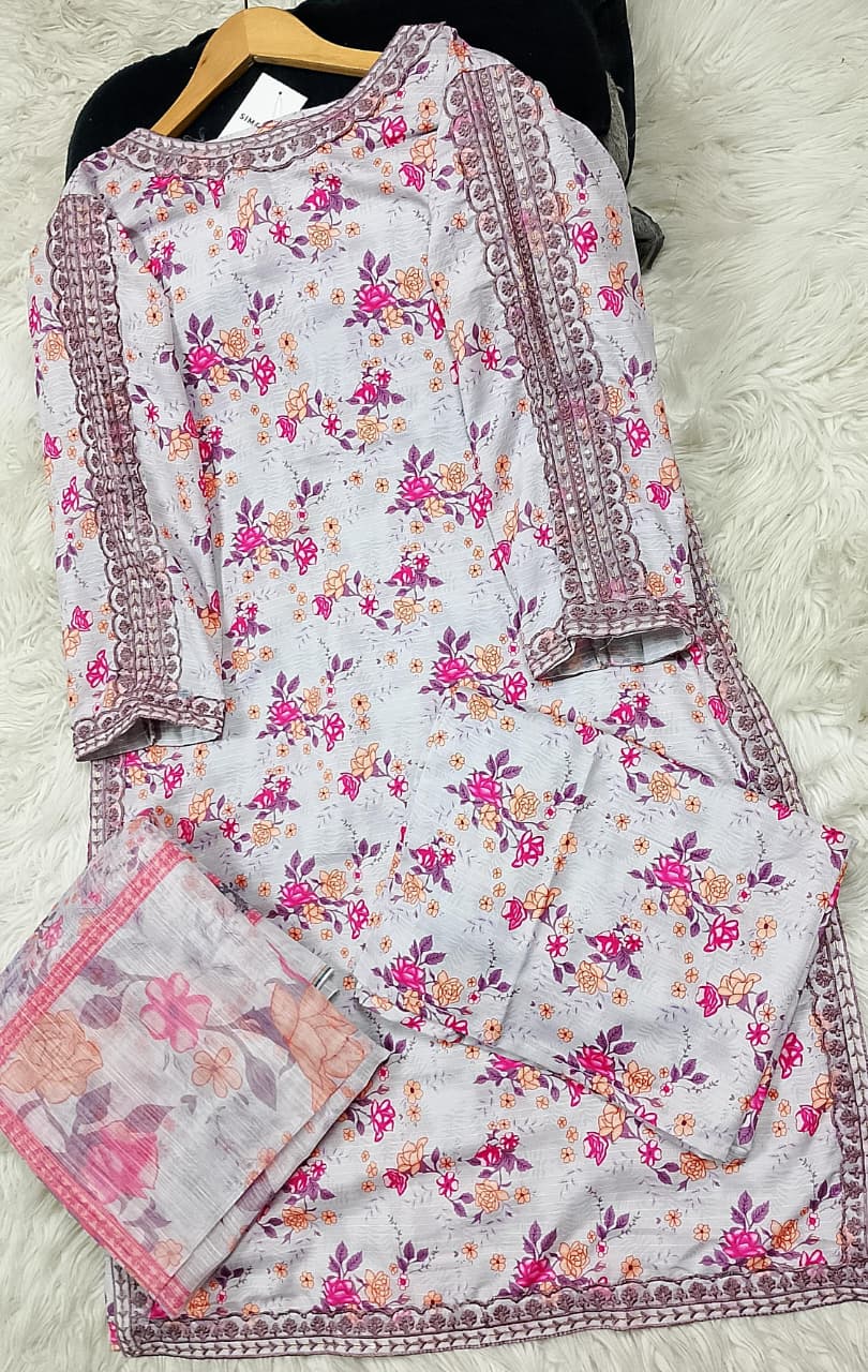 3 PIECE - EMBROIDERED LAWN SUIT