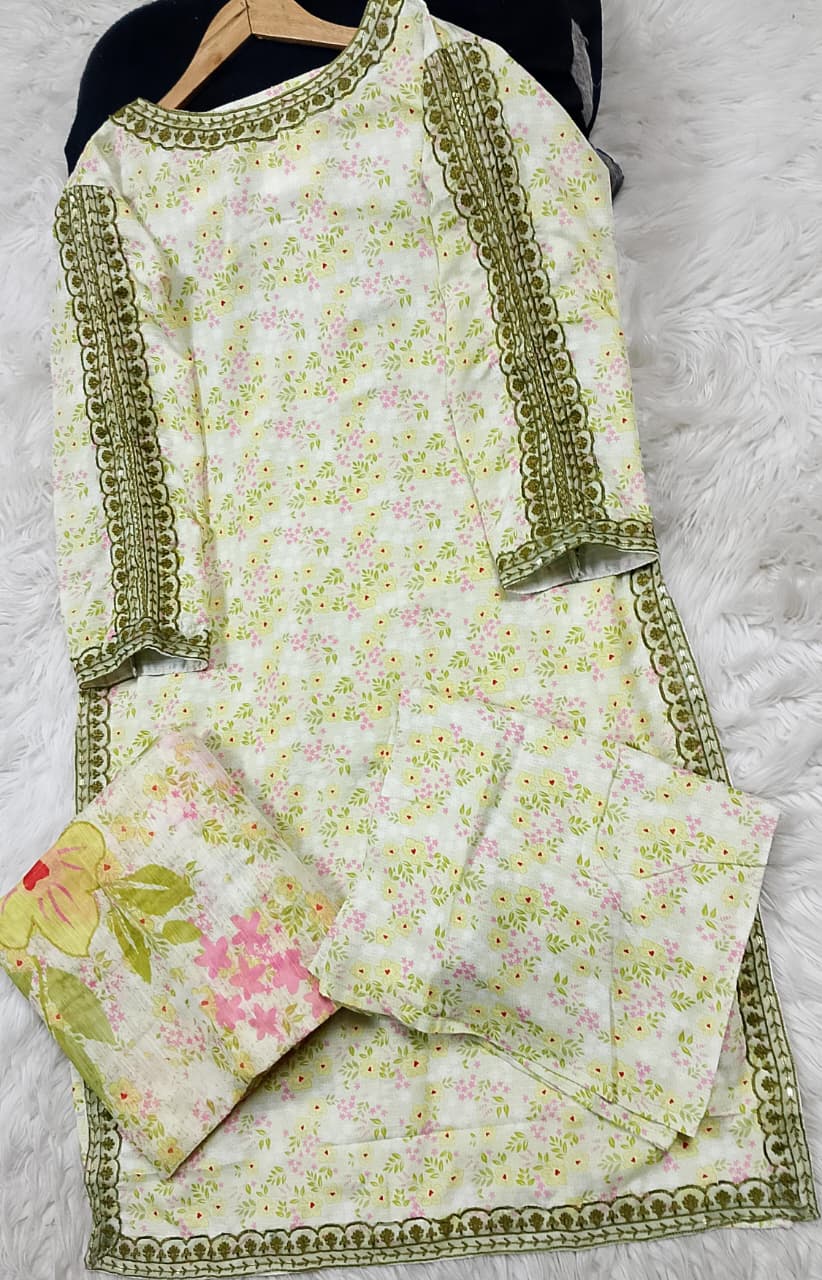 3 PIECE - EMBROIDERED LAWN SUIT