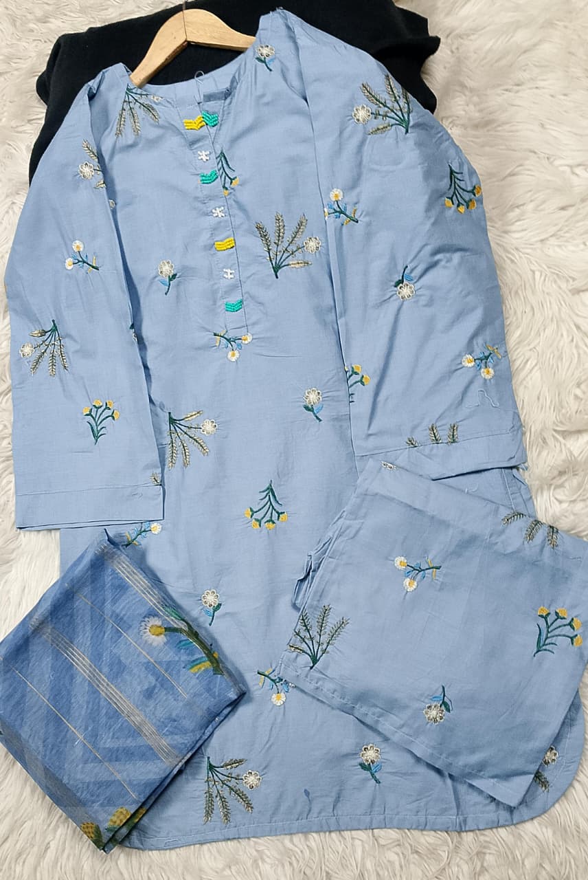 3 PIECE - EMBROIDERED LAWN SUIT