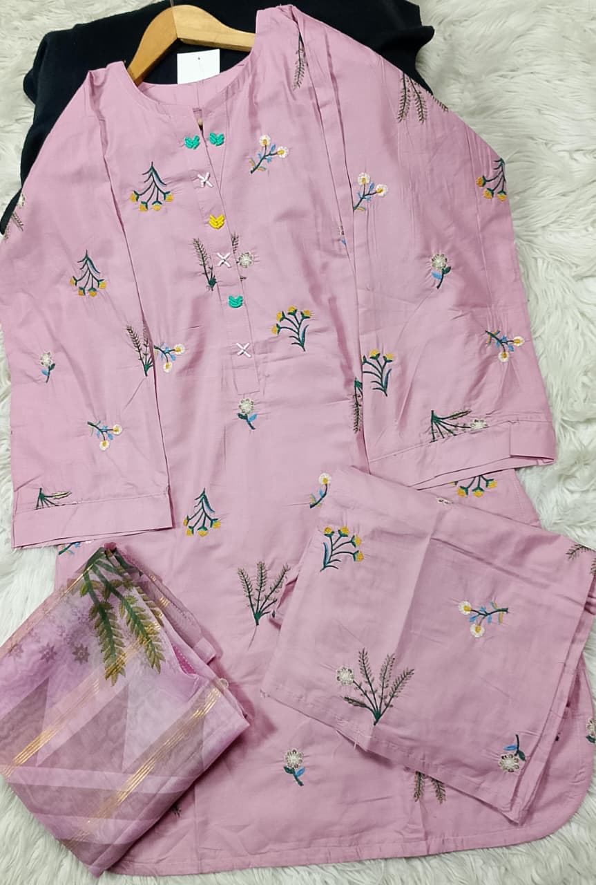 3 PIECE - EMBROIDERED LAWN SUIT