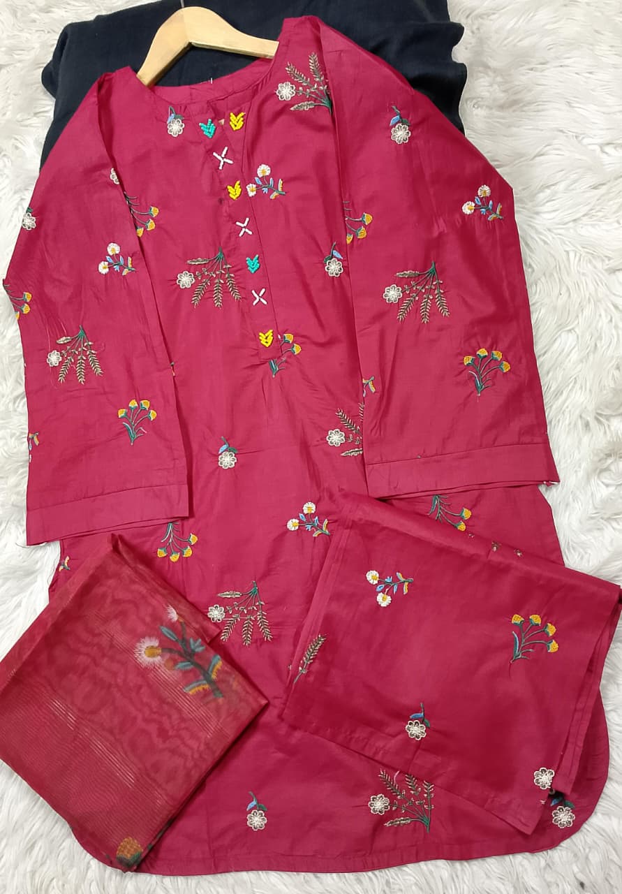 3 PIECE - EMBROIDERED LAWN SUIT