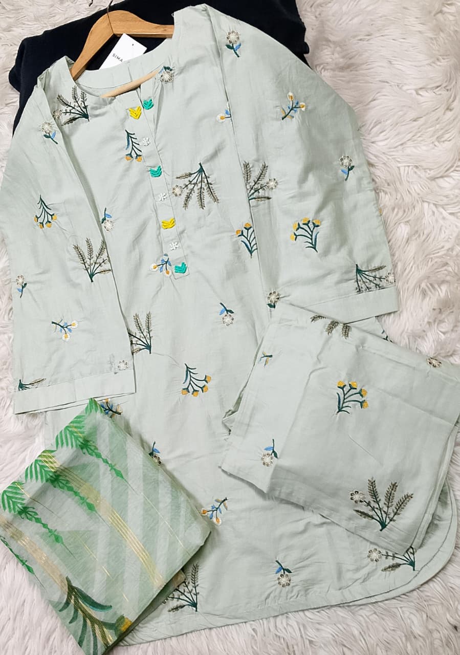 3 PIECE - EMBROIDERED LAWN SUIT