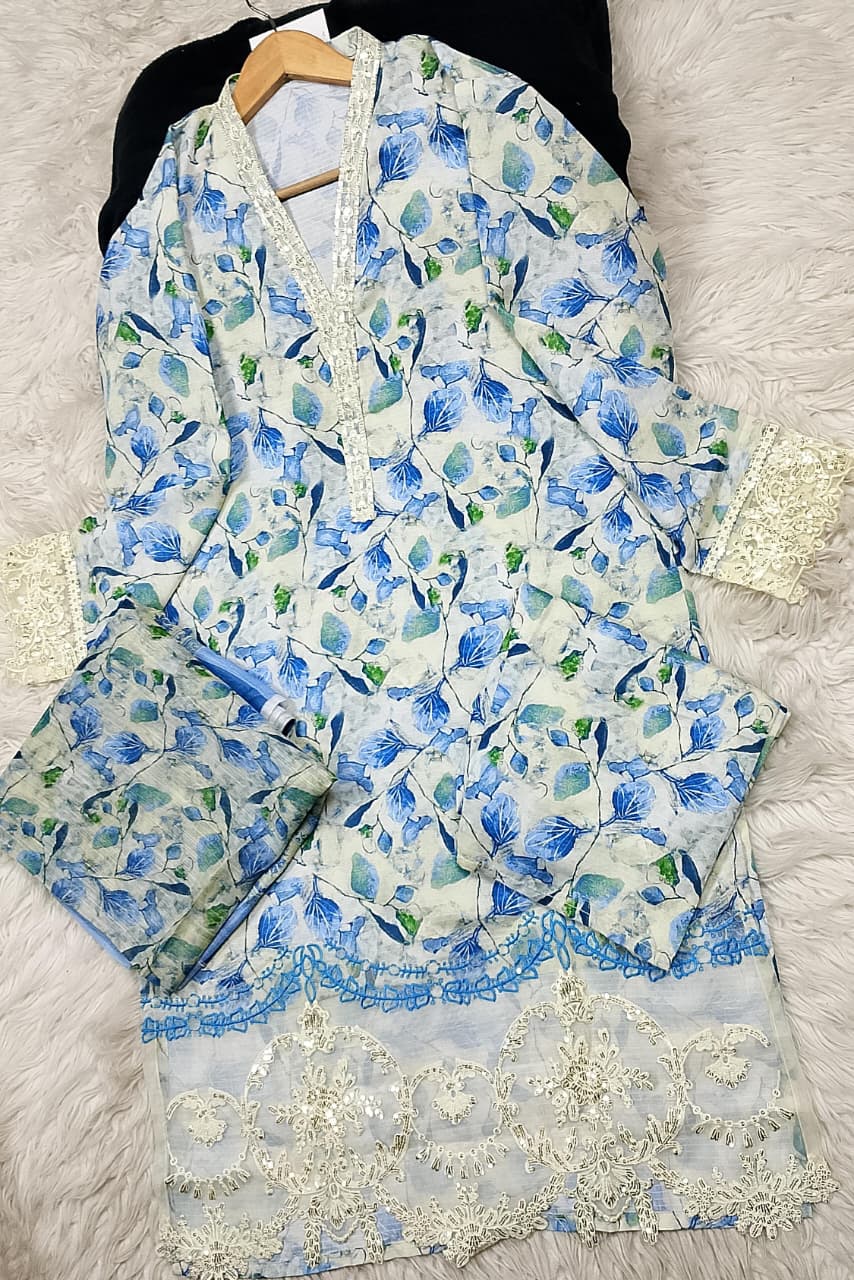 3 PIECE - EMBROIDERED LAWN SUIT