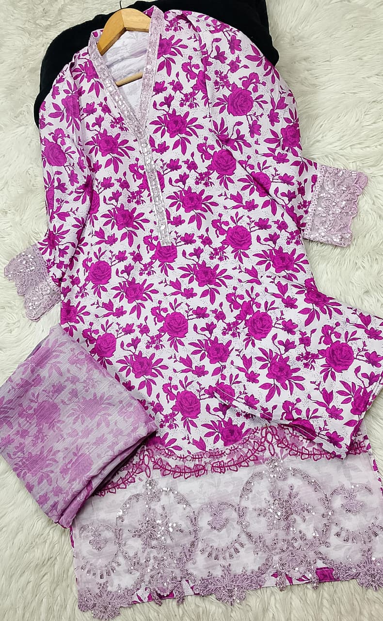 3 PIECE - EMBROIDERED LAWN SUIT