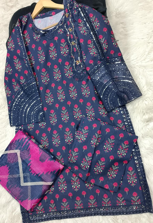 3 PIECE - EMBROIDERED LAWN SUIT
