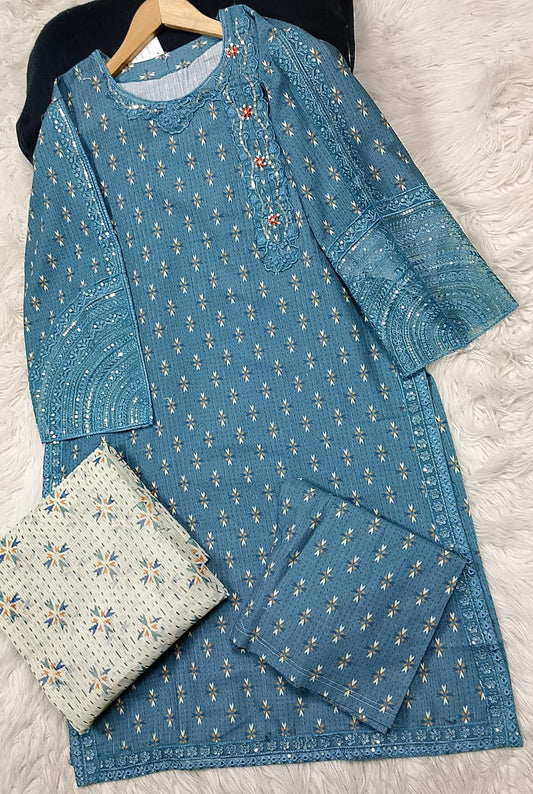 3 PIECE - EMBROIDERED LAWN SUIT